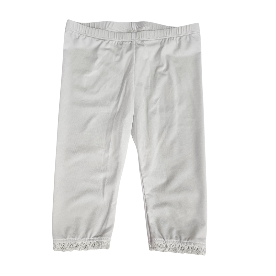 White 3/4 Length Leggings 3T