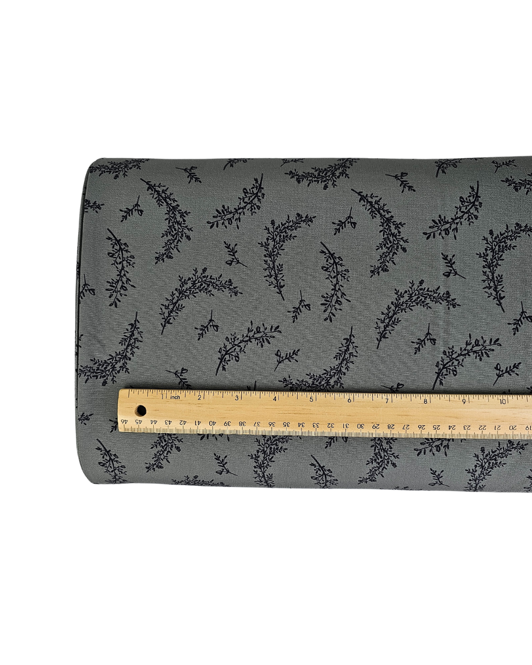 *Unique Design* Poly Slub Midnight Vines Misty Sage