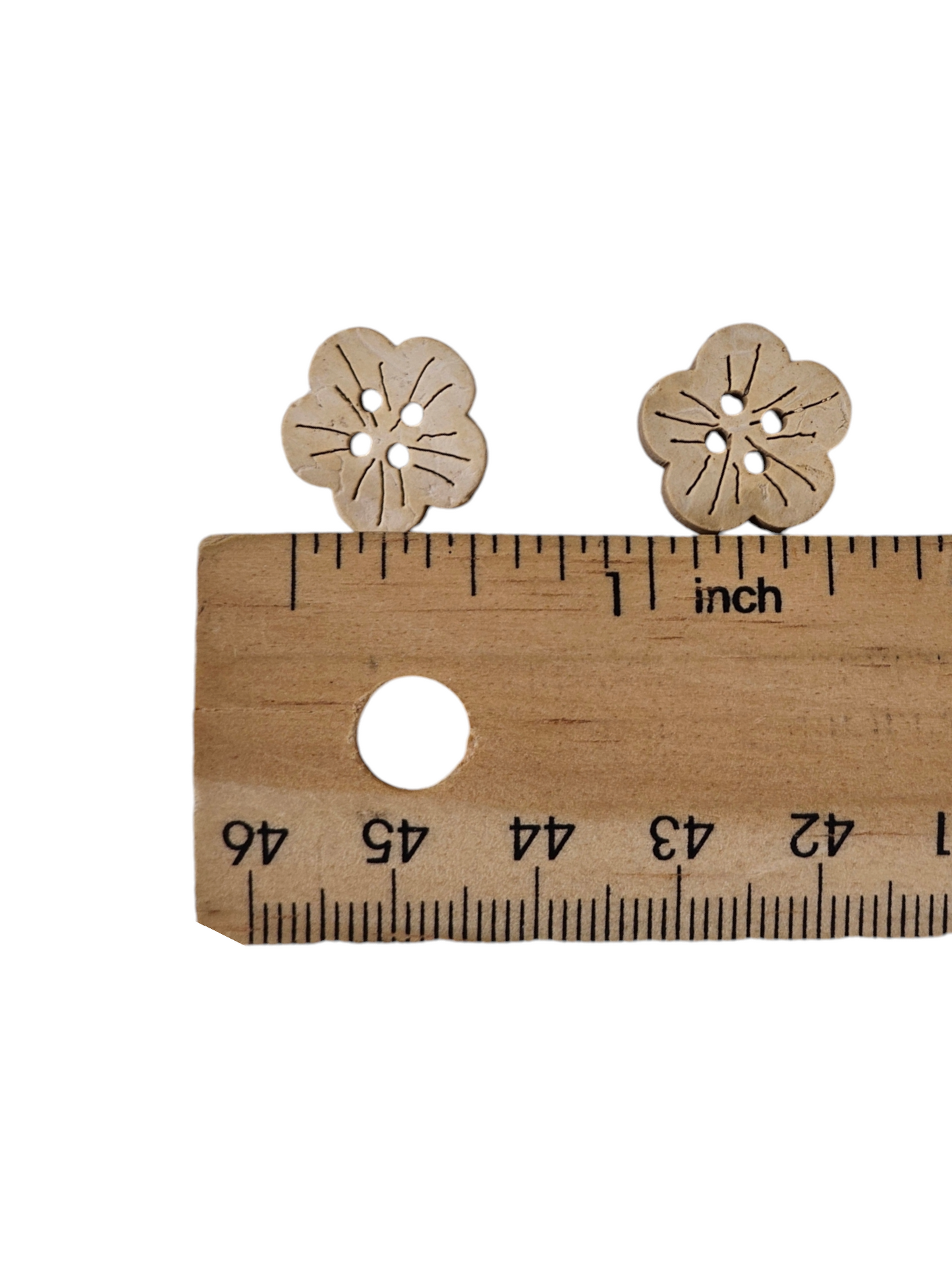 Natural Wooden Flower Button