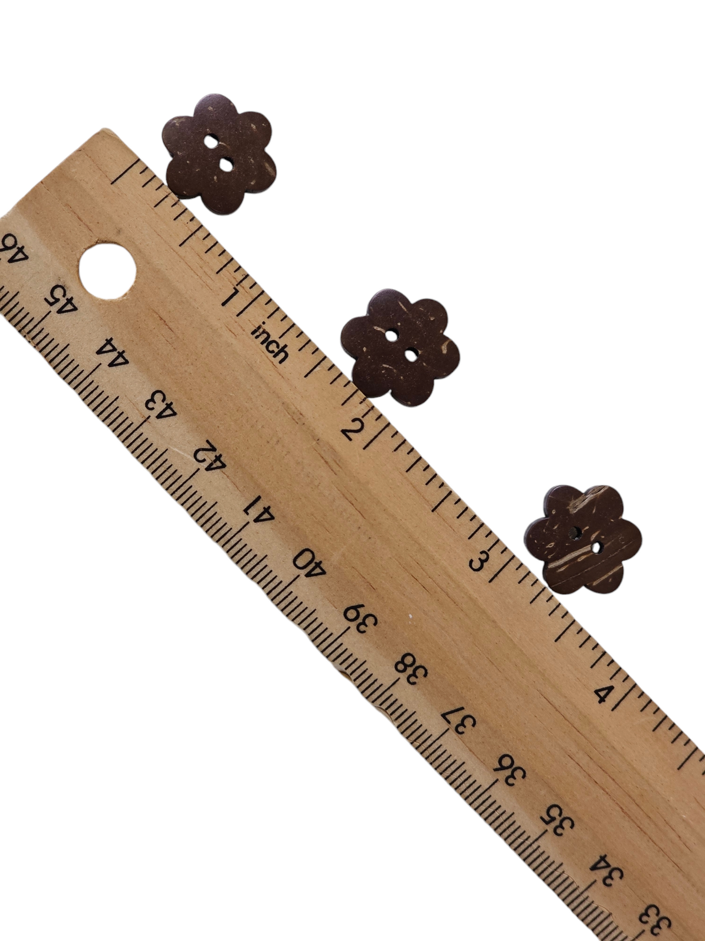 Wooden Brown Buttons Flower