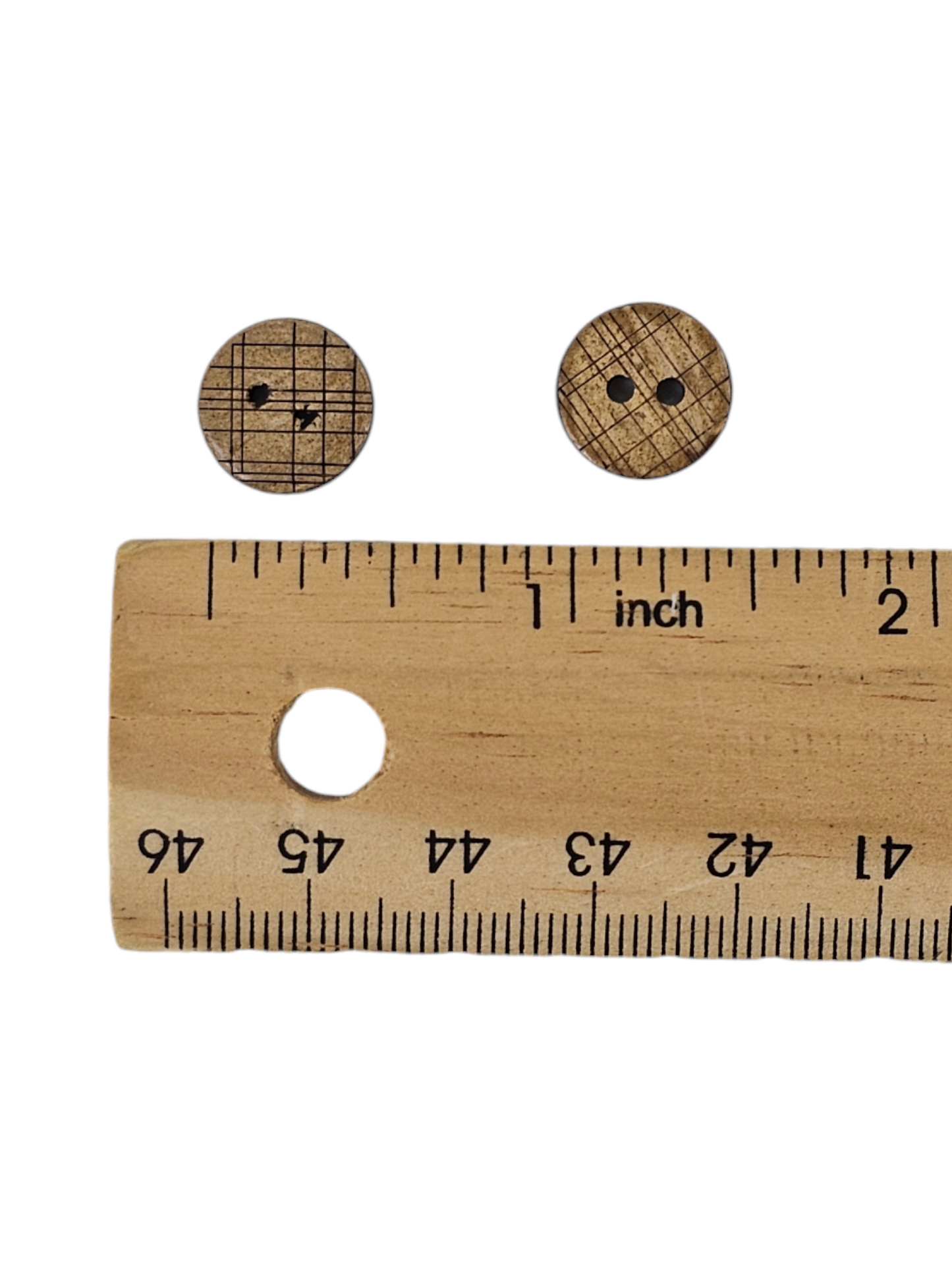 Wooden Brown Buttons Round Criss-Cross
