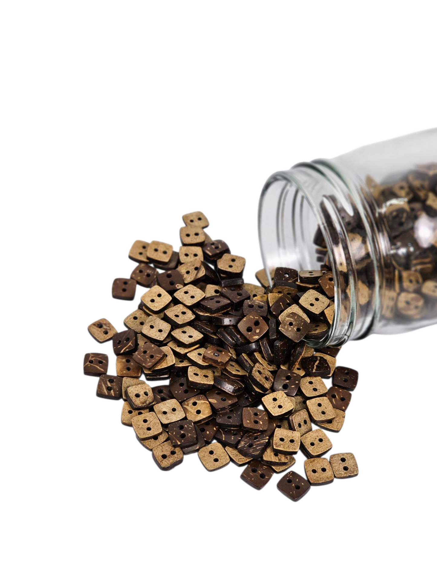 Wooden Brown Buttons Square 12 mm