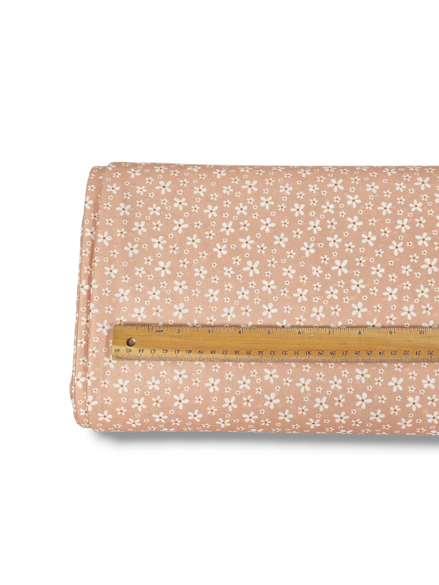 Swiss Dot Knit Sweet Daisies Powder Pink
