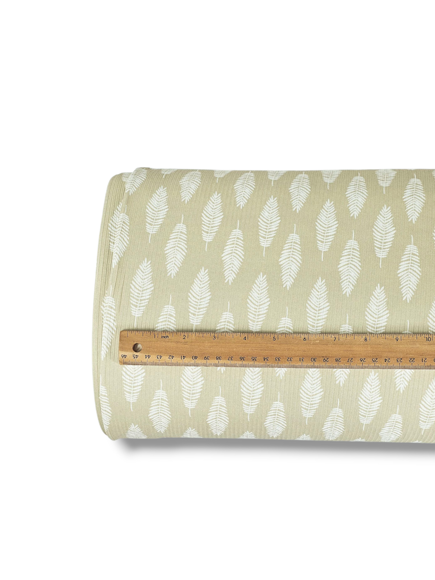 *Unique Design* Willow Ribbed Knit White Fern Sage