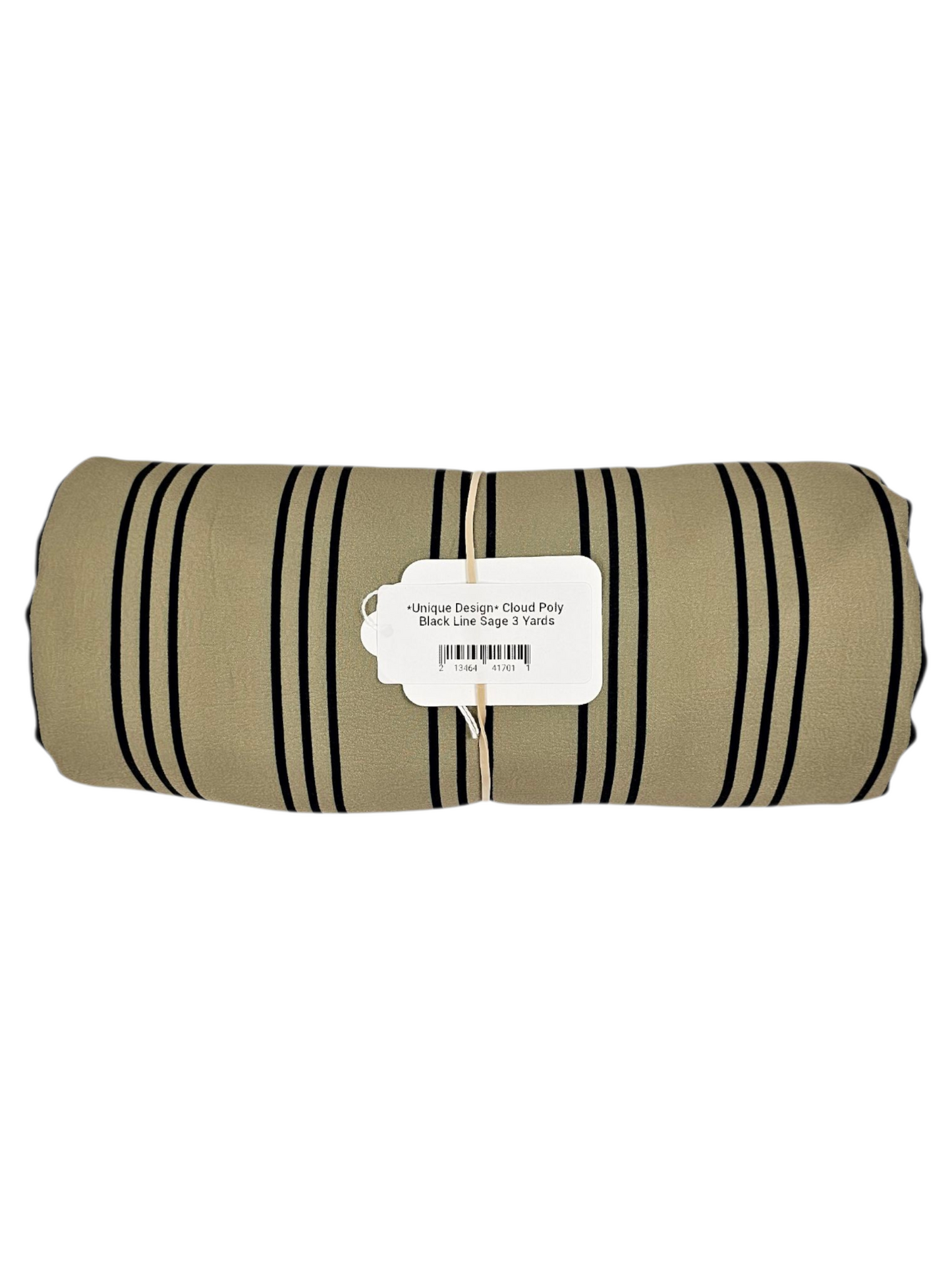 *Unique Design* Cloud Poly Black Line Sage 3 Yards