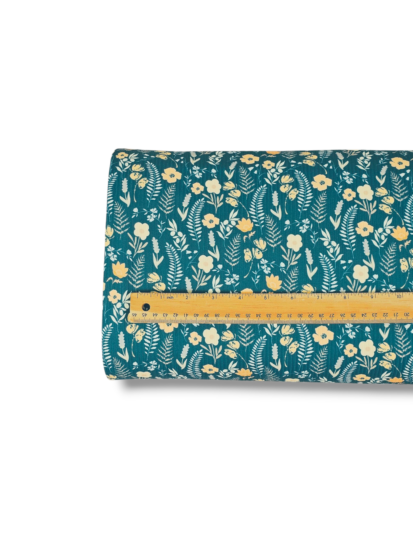 *Unique Design* Willow Ribbed Knit Fall Fern Floral Dark Teal