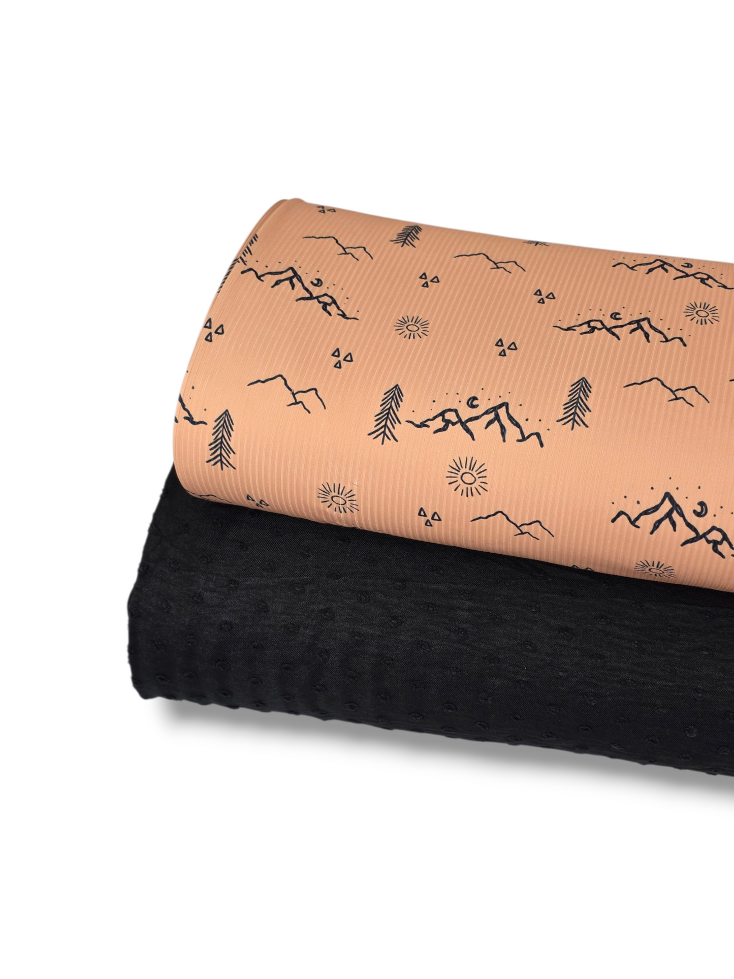 Round Linen Swiss Dot Black