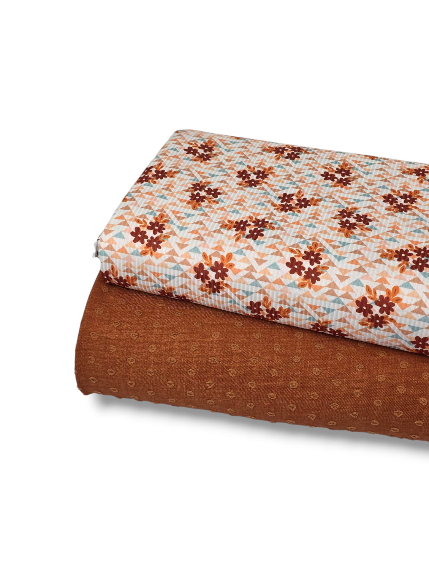 Round Linen Swiss Dot Rust Orange