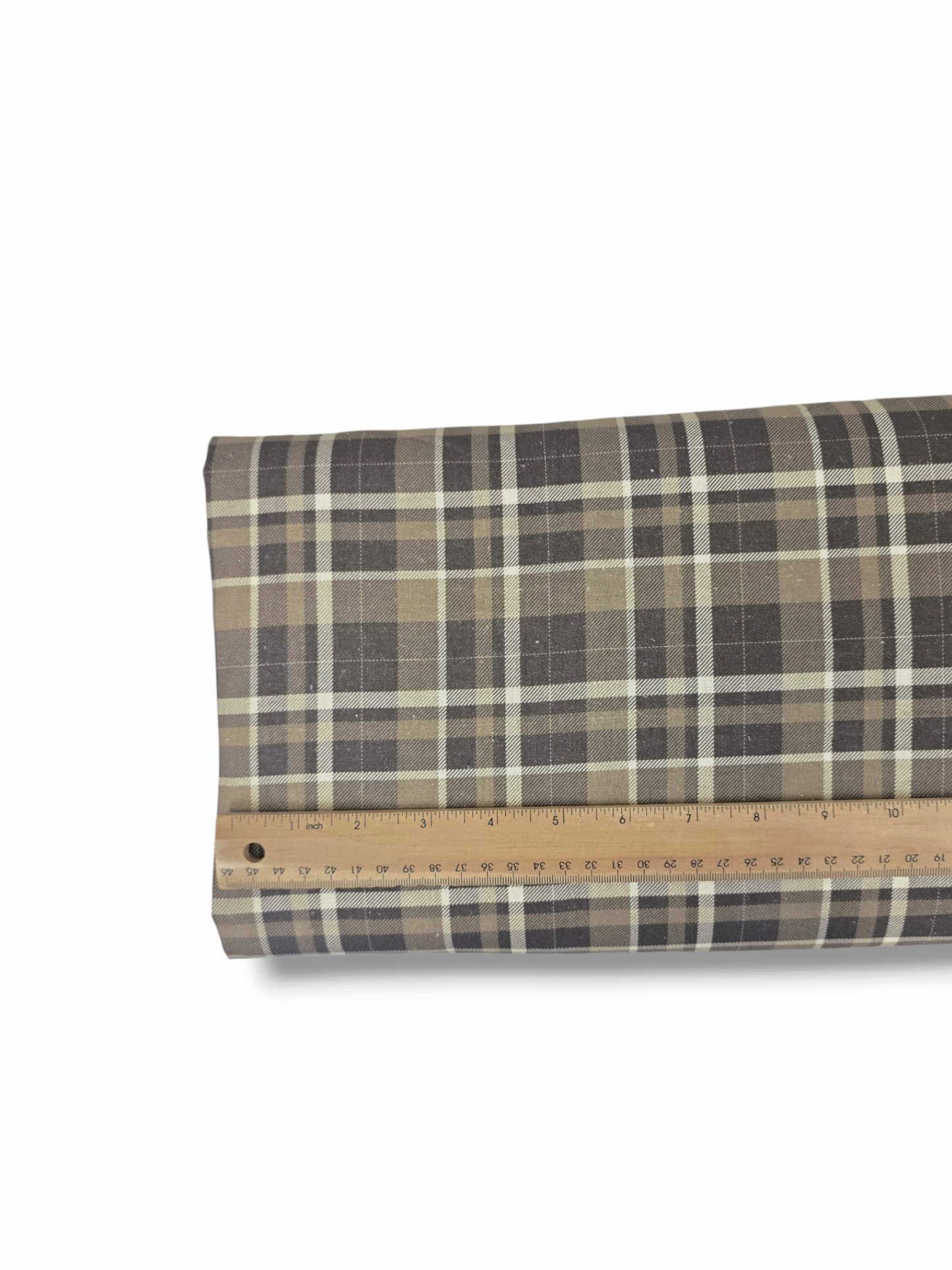 Cotton Linen Rustic Plaid Brown