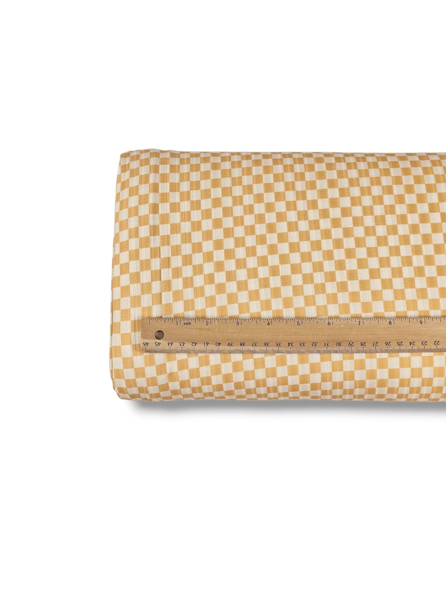* Unique Design * Ribbed Knit Cotton Feel Country Check Yellow
