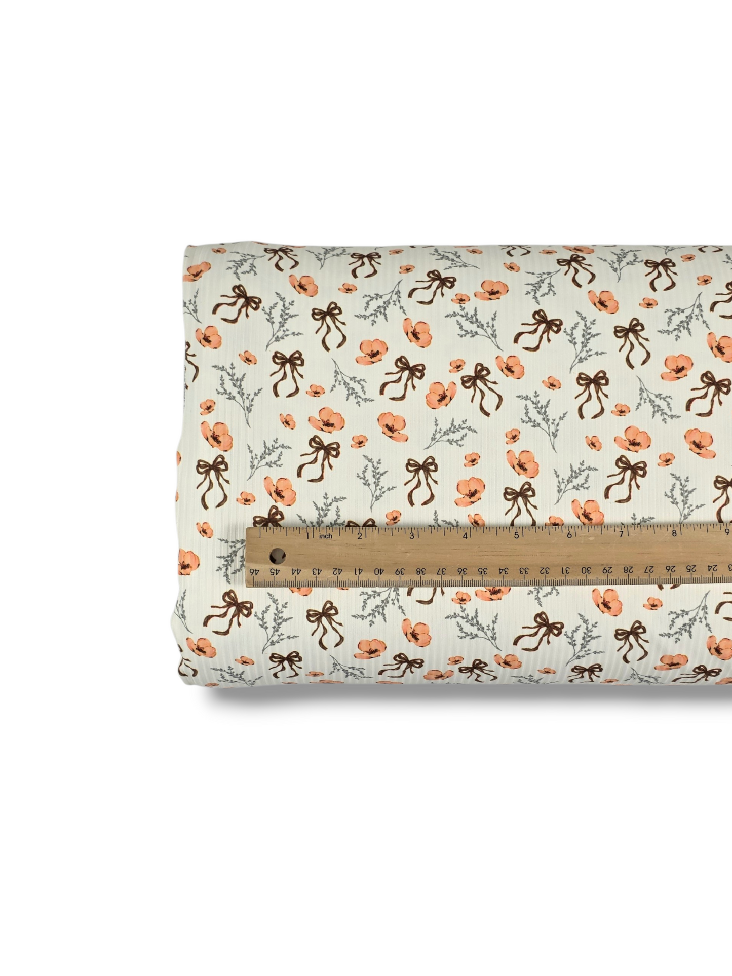 *Unique Design* Willow Ribbed Knit Vintage Bow Blossoms Rust