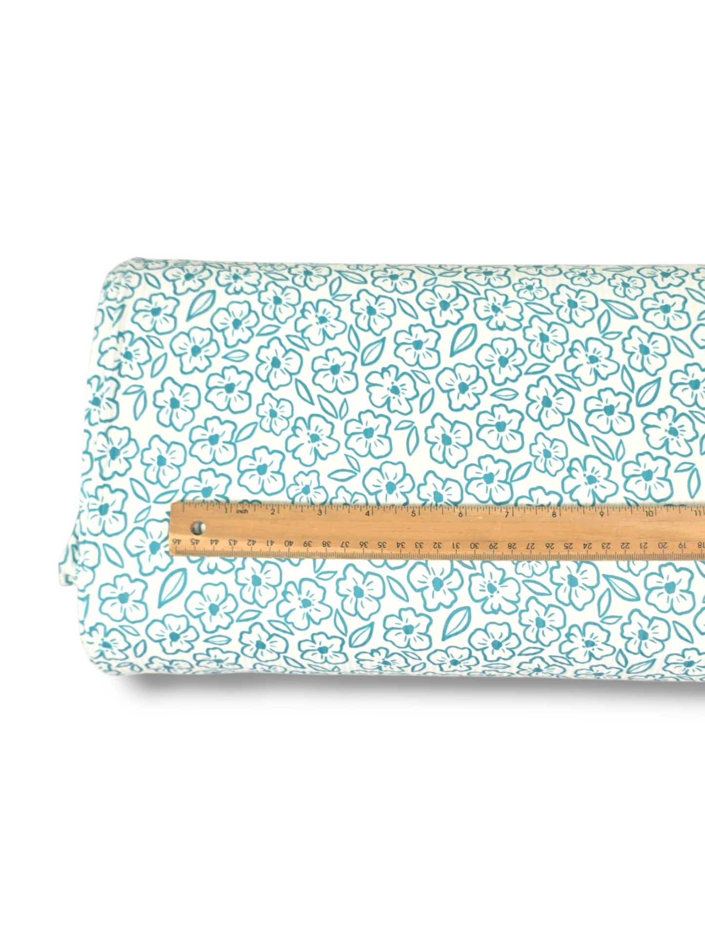 *Unique Design* Willow Ribbed Knit Sketched Blooms Aqua
