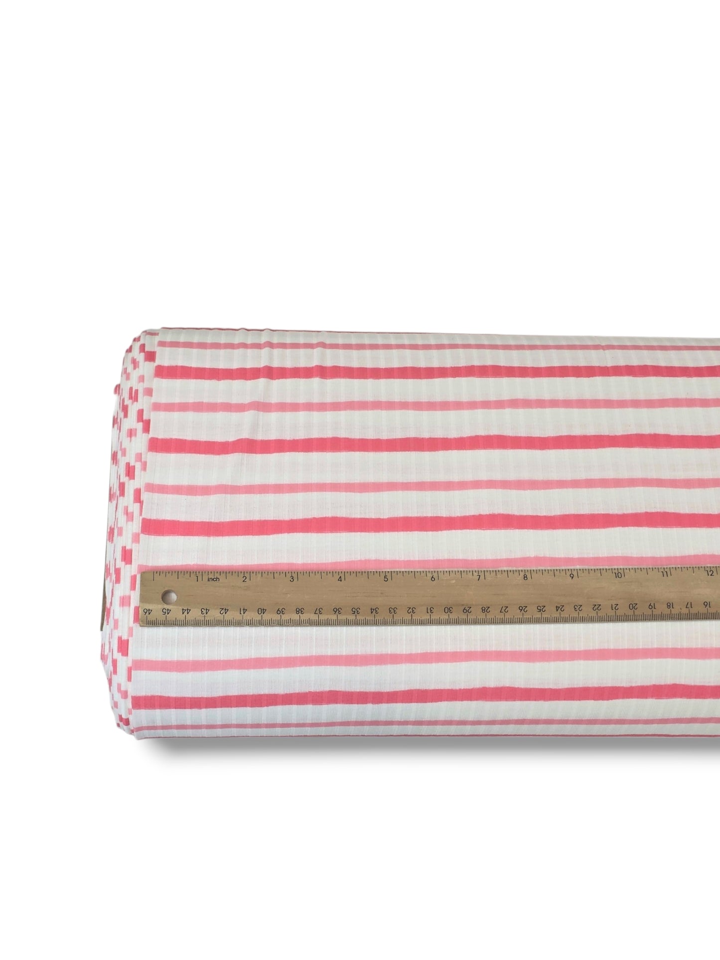 *Unique Design* Ribbed Knit Cotton Feel Seaside Stripe Coral