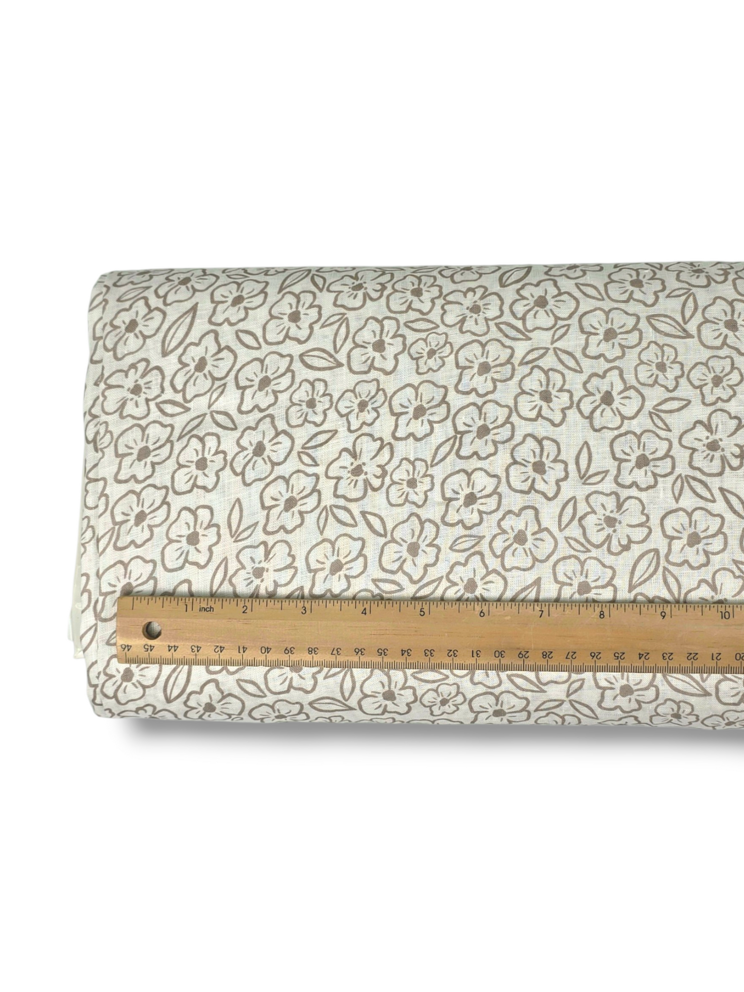 *Unique Design* Linen Sketched Blooms Tan