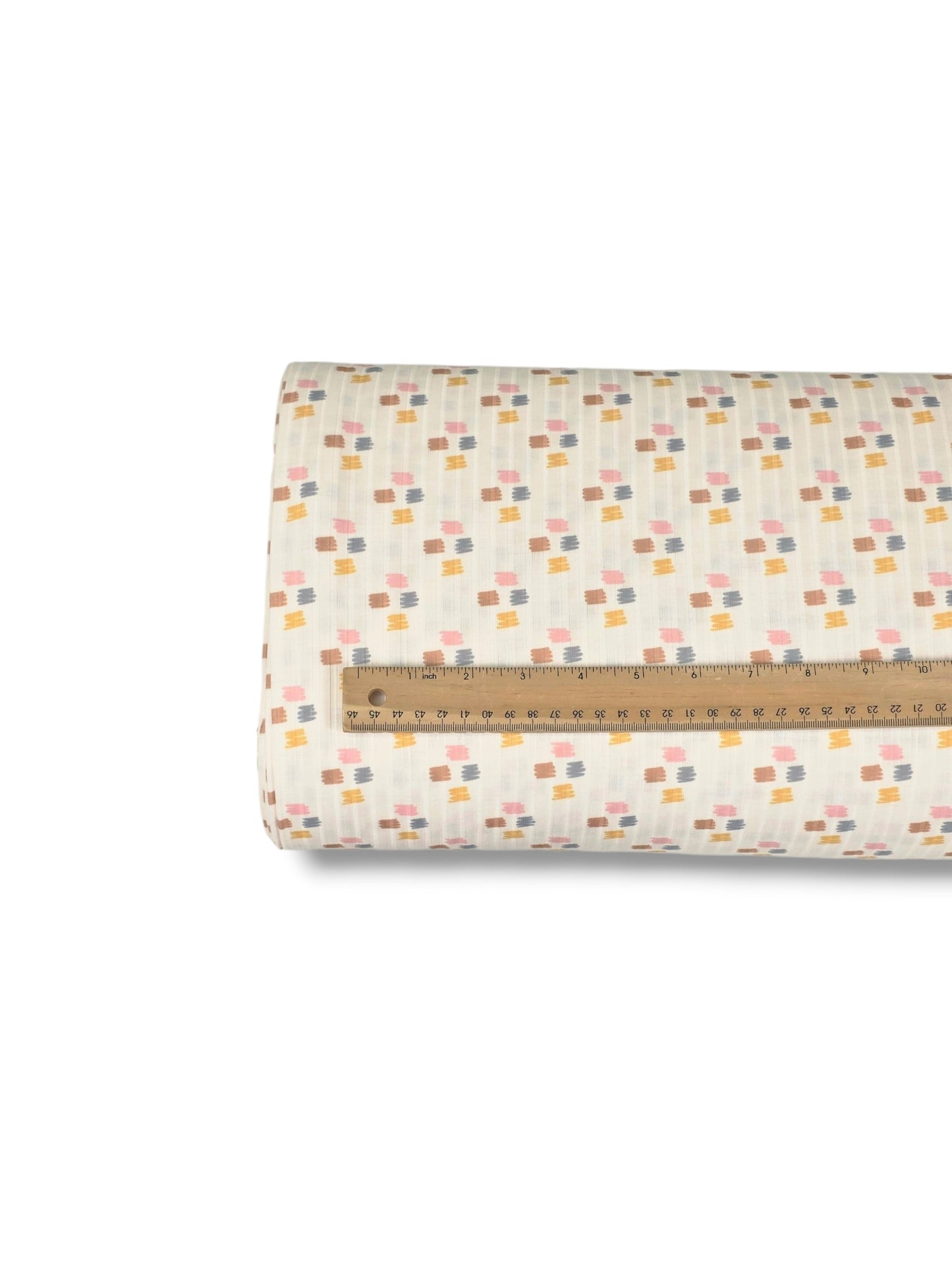 * Unique Design * Ribbed Knit Cotton Feel Canvas Strokes Cream