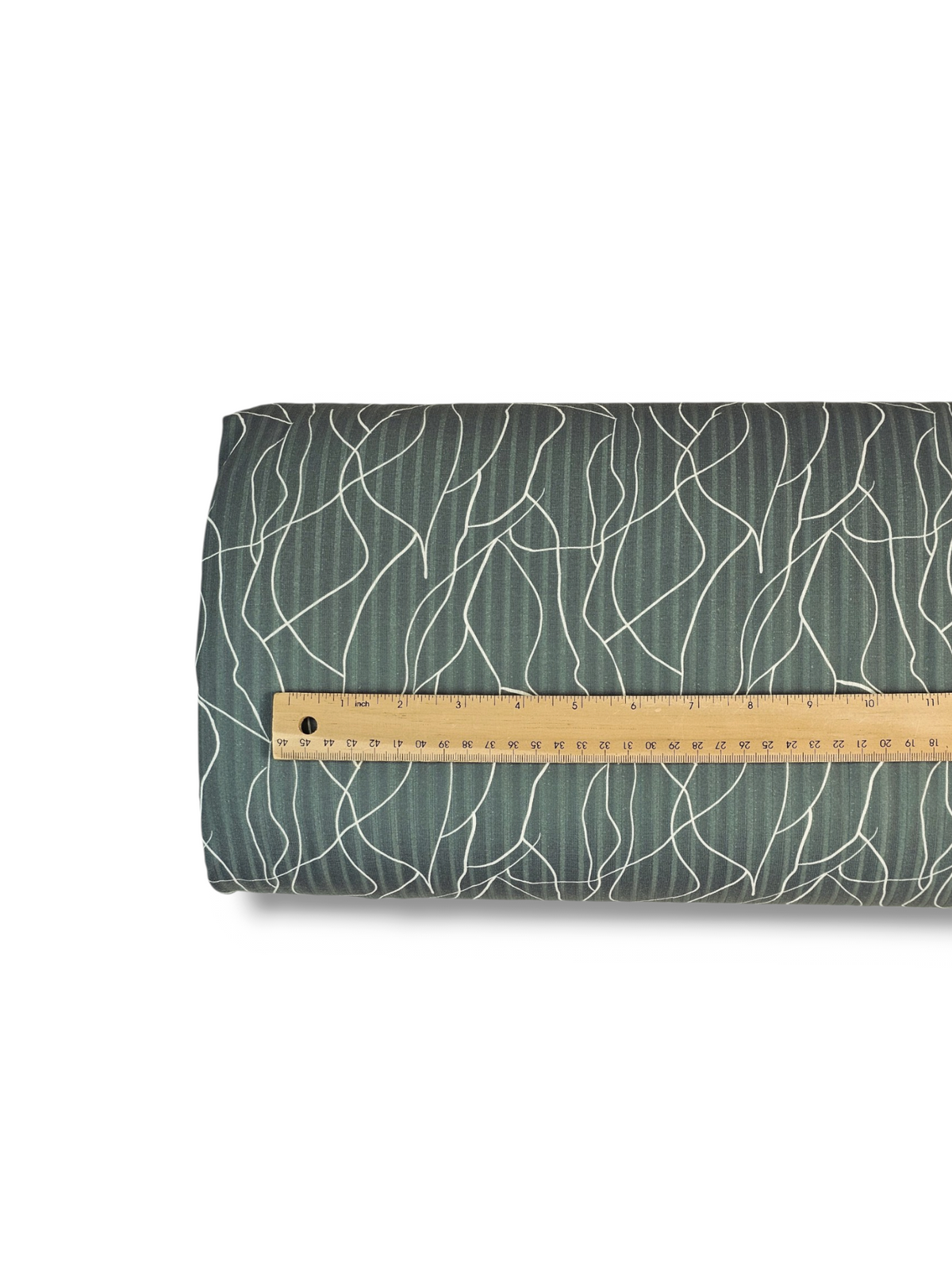 * Unique Design * Ribbed Knit Cotton Feel Geometric Sketch Pine Green