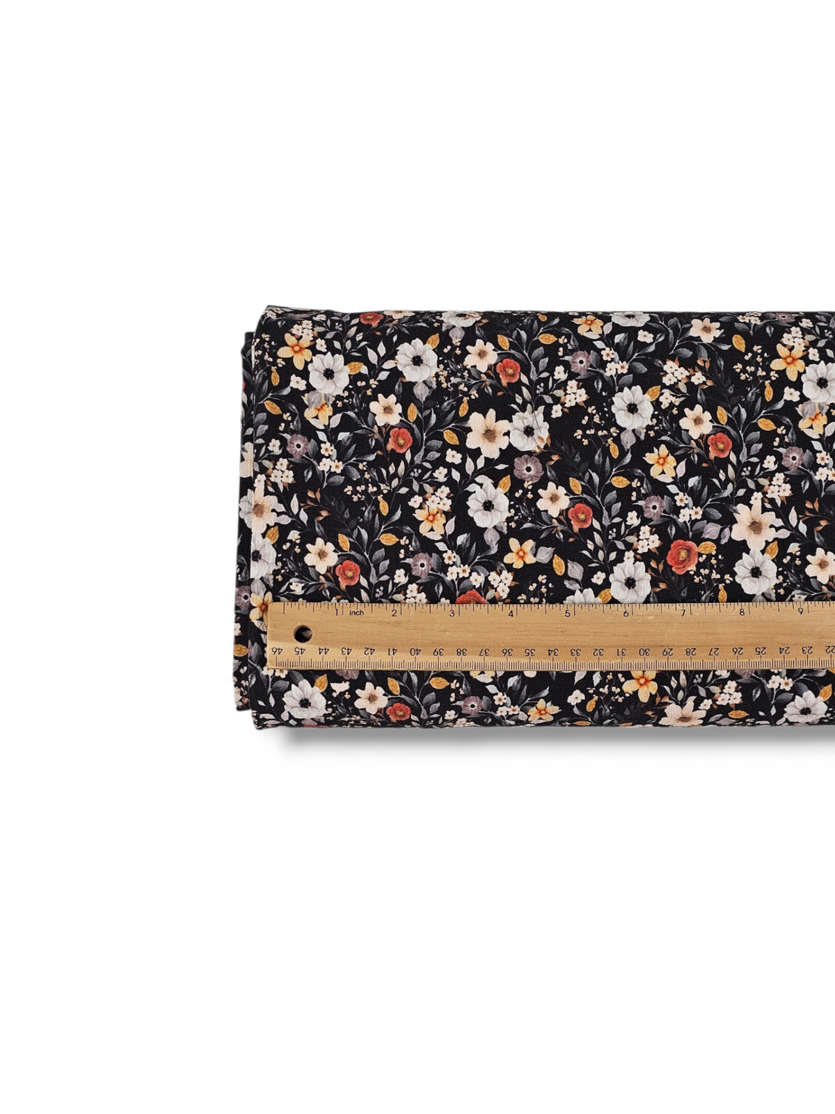 Poly Crepe Midnight Blooms Black