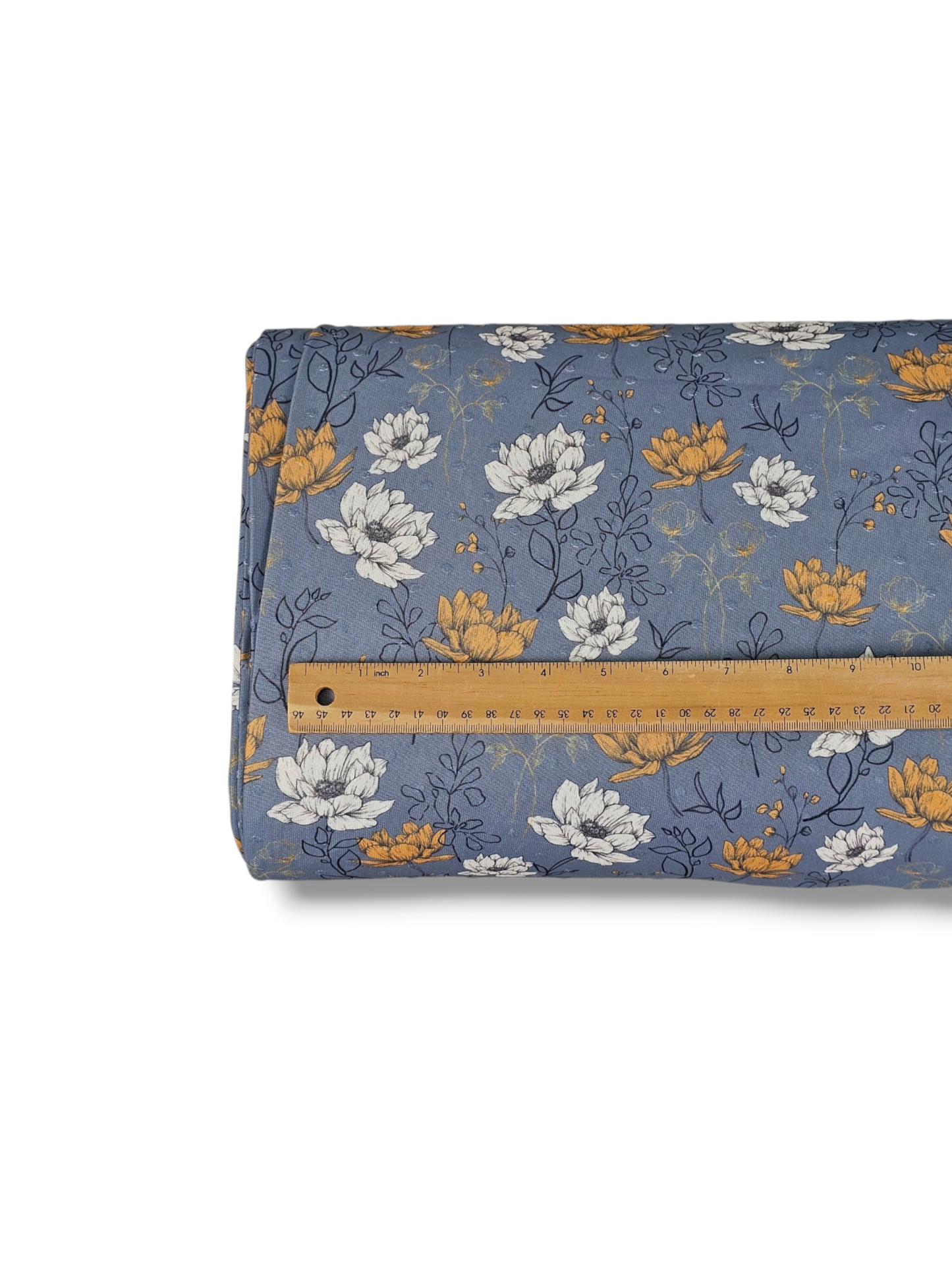 *Unique Design* Swiss Dot Knit Vintage Wildflower Cornflower