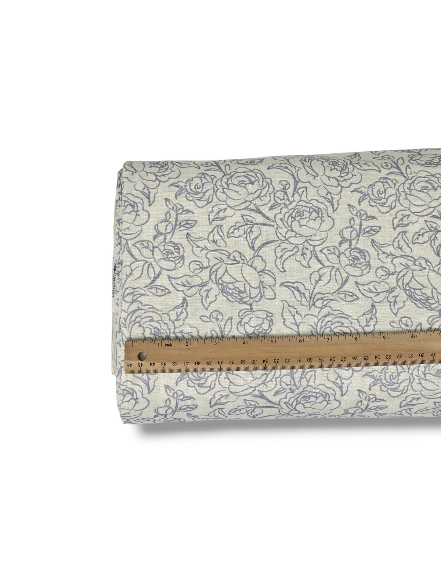 * Unique Design * Linen Whispering Blooms White & Blue