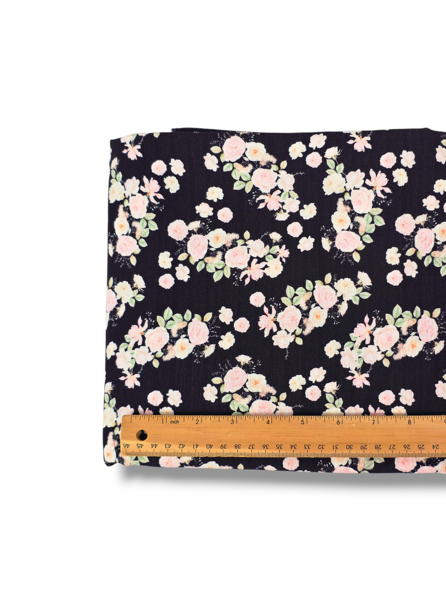 Poly Crepe Blushing Garden Black