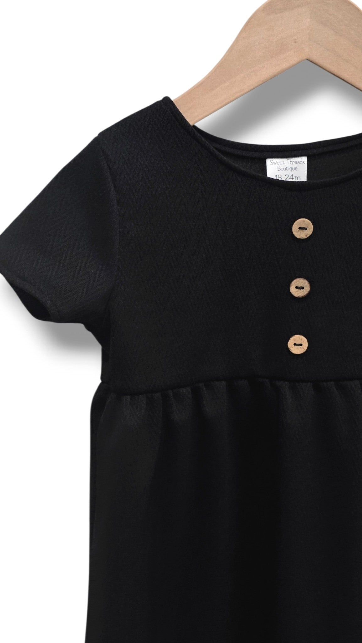 18-24 Month Solid Knit Black Dress