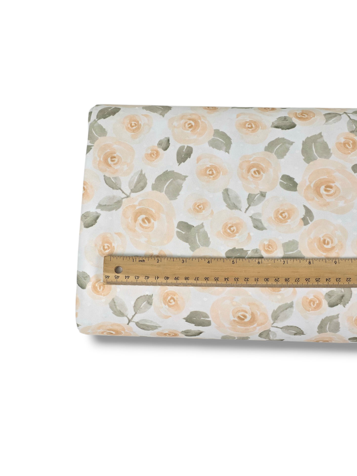 * Unique Design * Swiss Dot Knit Classic Roses Light Peach