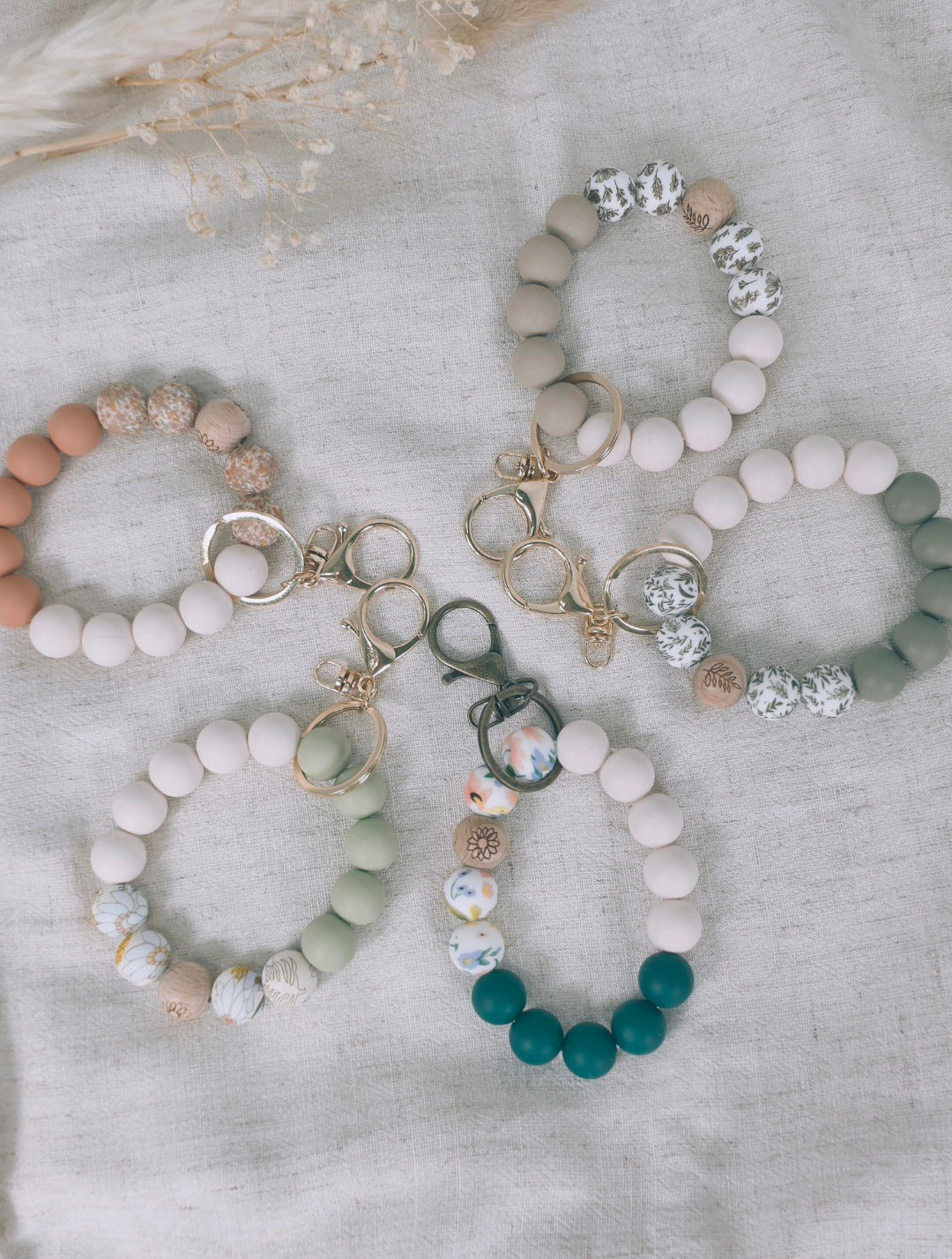 Silicone Bead Clip Bracelet Garden Whisper
