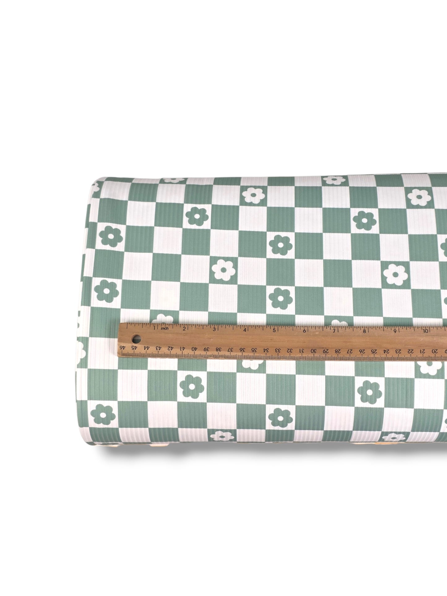 *Unique Design* Willow Ribbed Knit Garden Check Greenwood