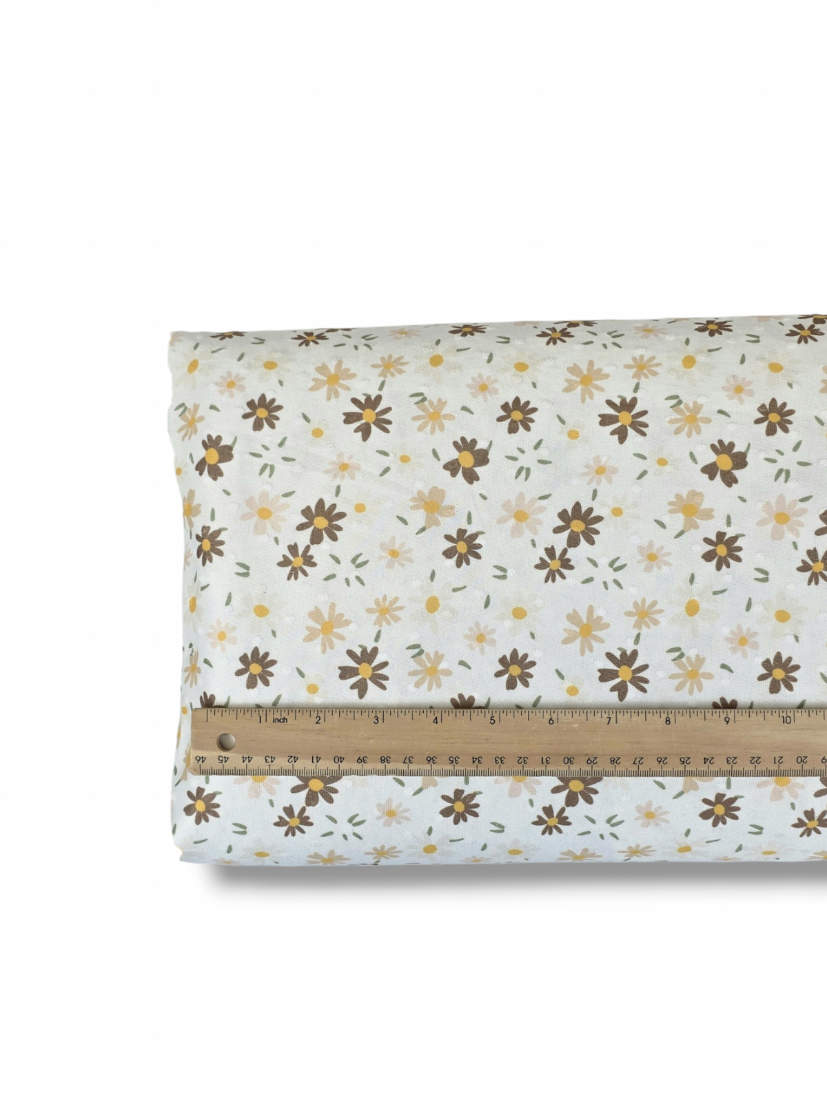 * Unique Design * Swiss Dot Knit Neutral Daisy Patch Cream