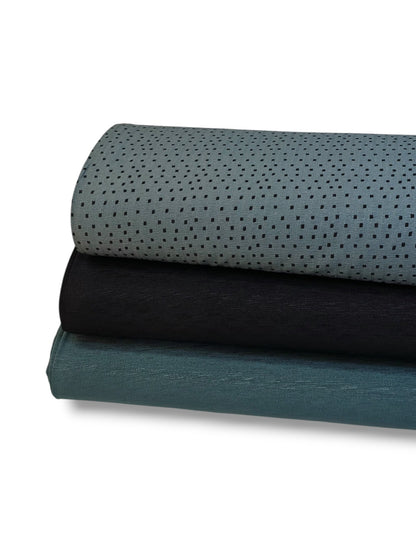 *Unique Design* Crinkled Crepe Midnight Confetti Teal