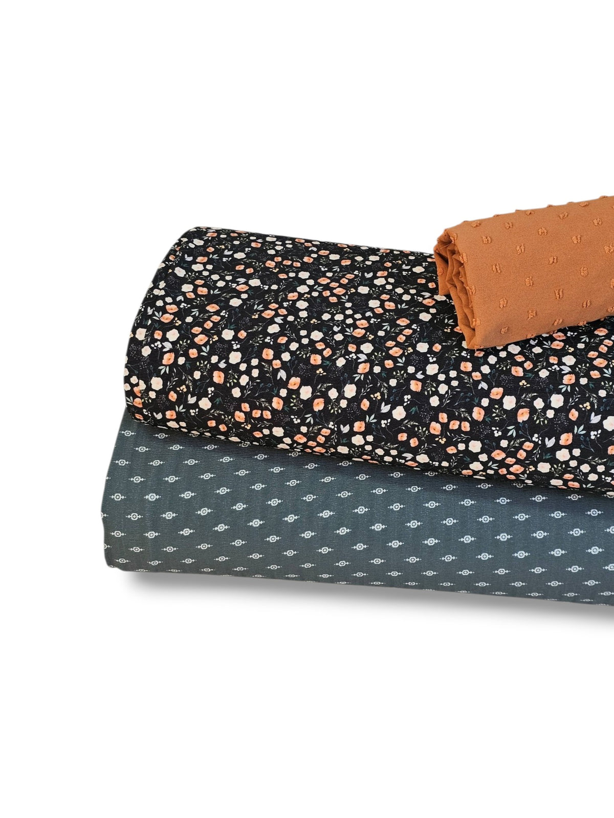 *Unique Design* Crinkled Crepe Petite Cocoa Floral Black