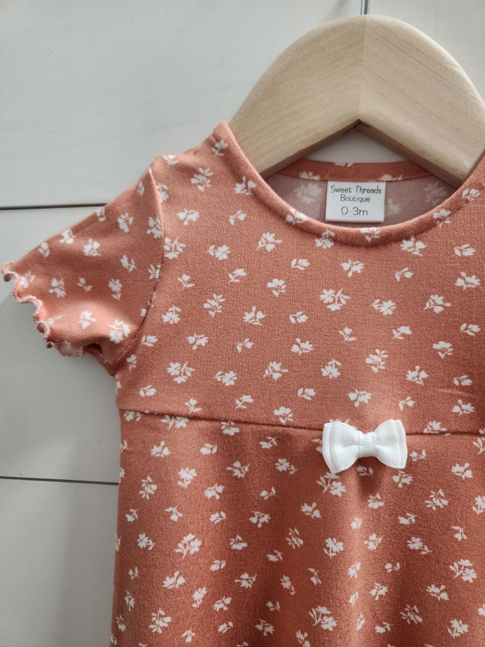 0-3 Month Petite Print Double Brushed Poly Dress