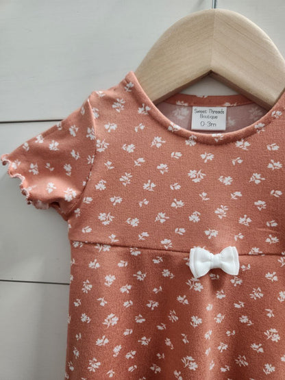 0-3 Month Petite Print Double Brushed Poly Dress