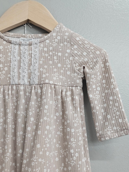 Dress 0-3 Mo. Beige Floral