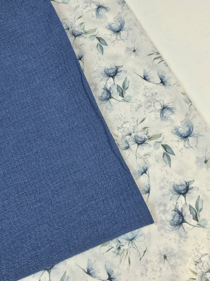 Ella Slate Blue Polyester 1 Yd Remnant