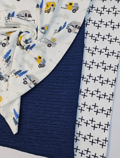 *Unique Design* Double Brushed Poly Modern Addition White