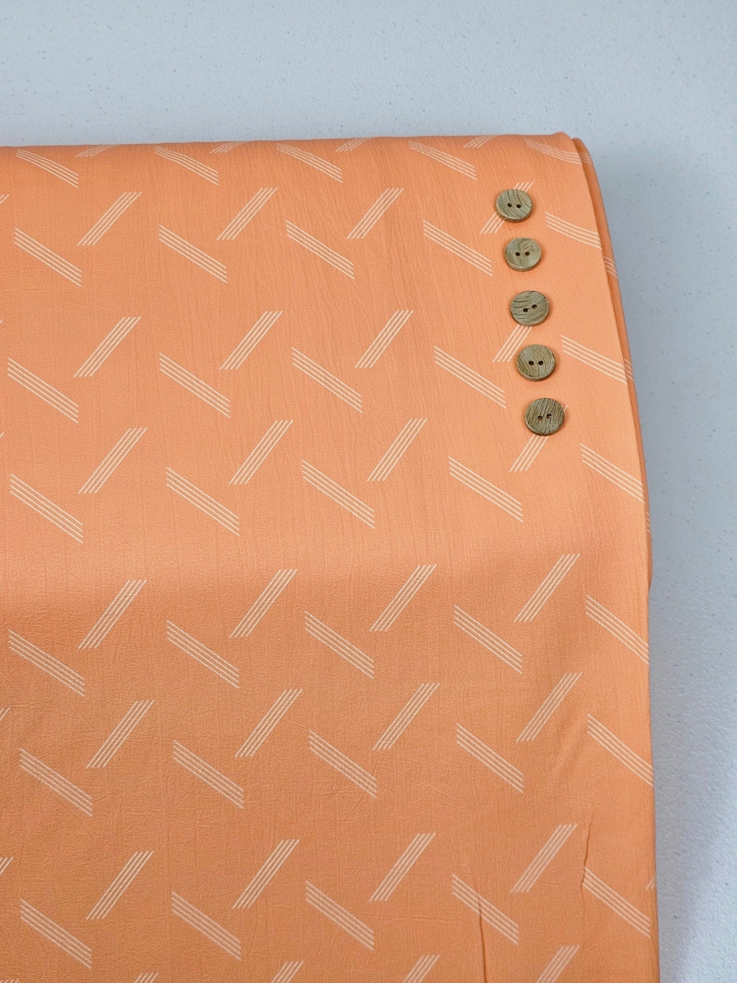 *Unique Design* Cloud Poly Orange Sherbet Lines 2 Yd