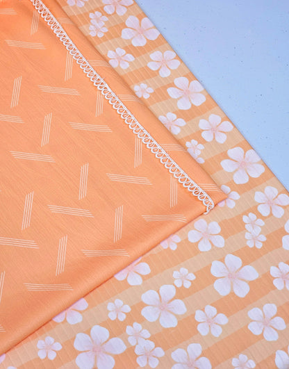 *Unique Design* Cloud Poly Orange Sherbet Lines 2 Yd