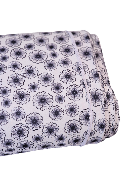 *Unique Design* Swiss Dot Knit Midnight Bloom White