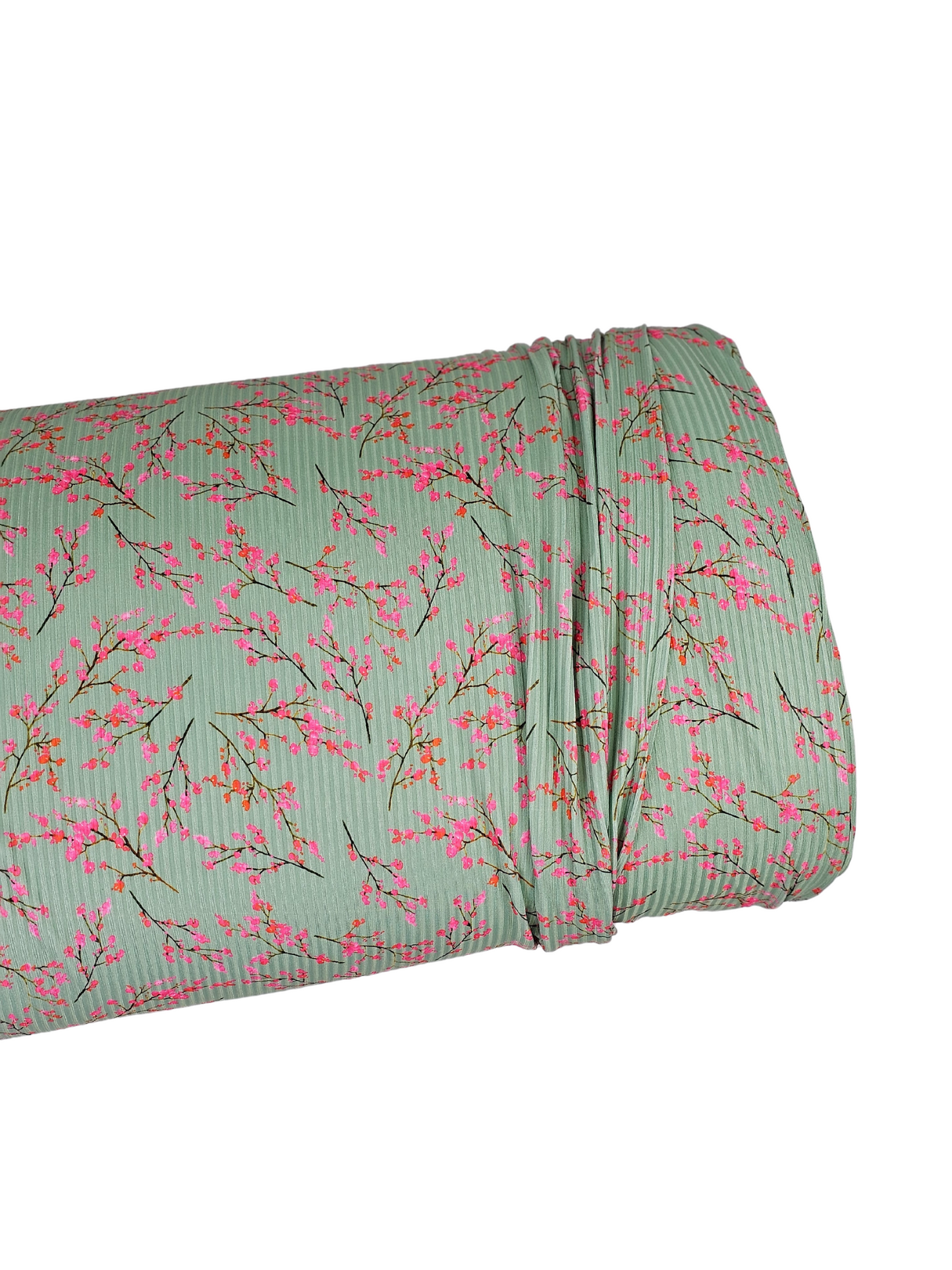 *Unique Design* Mini Poly Ribbed Knit Spring Blooms Mint