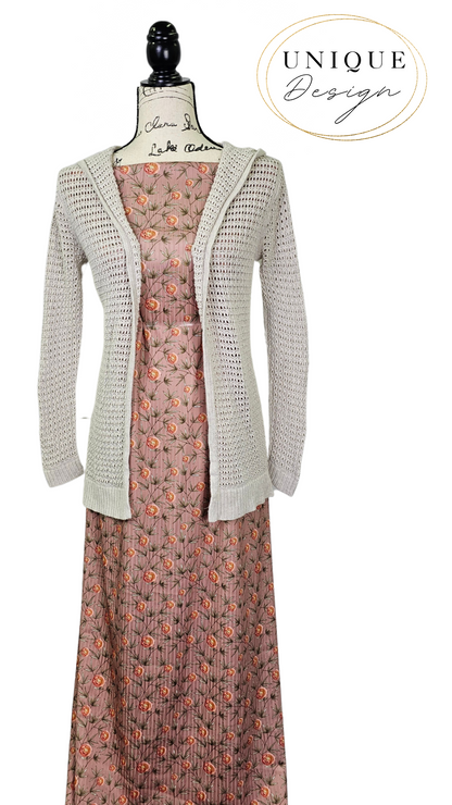 *Unique Design* Poly Ribbed Knit Floral Vineyard Whispers Rose