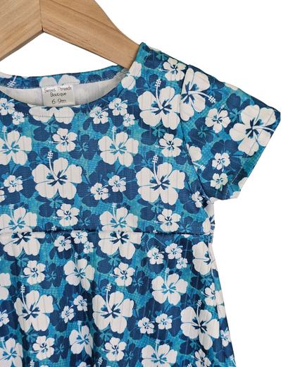 Aqua & Teal Tropical Floral Dress 6-9 Mo.