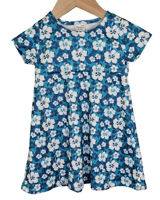 Aqua & Teal Tropical Floral Dress 6-9 Mo.