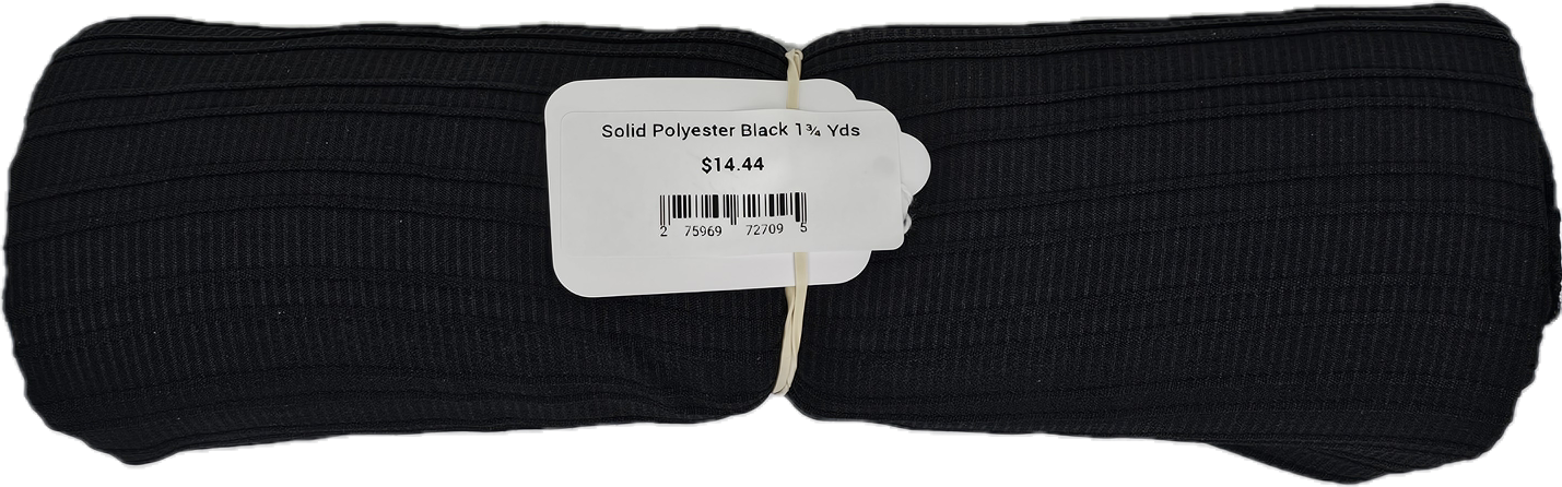 Solid Polyester Black 1¾ Yd Remnant