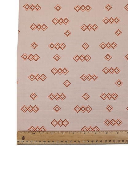 *Unique Design* Poly Slub Diamond Design Peach