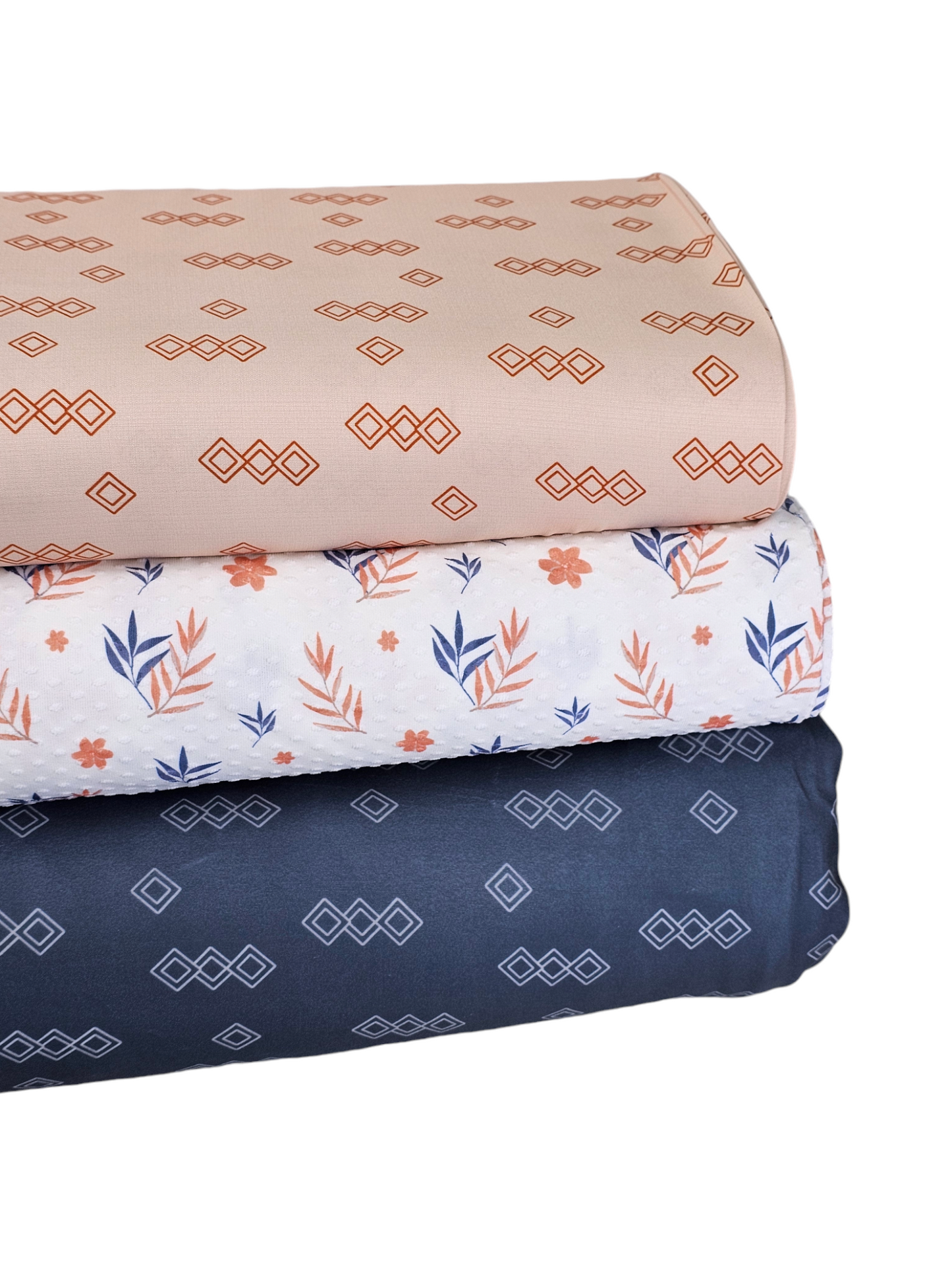 *Unique Design* Poly Slub Diamond Design Peach