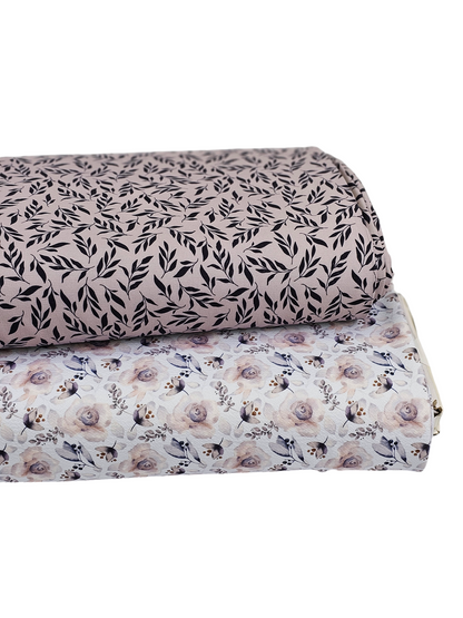 *Unique Design* Poly Slub Foliage Spread Taupe