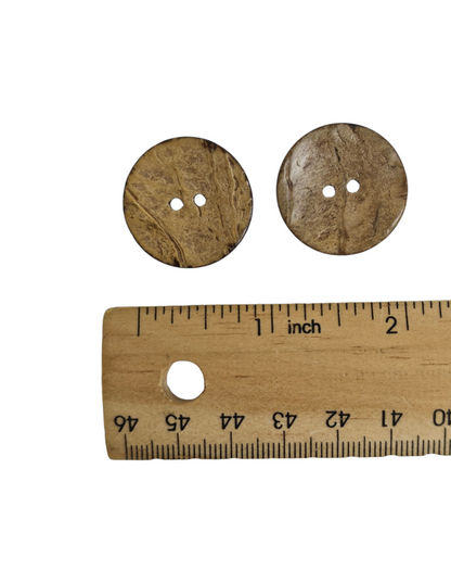 Wooden Brown Buttons 25mm