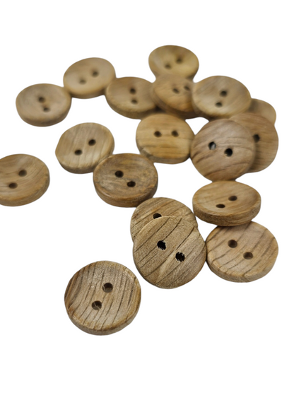 Natural Wooden Buttons 15mm