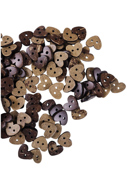 Wooden Brown Buttons Heart